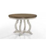 Vintage Walnut & White Finish Cillin Dining Table DN01805 By ACME 9
