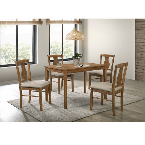 Oak Kayee Pack Dining Set Dn01804 By Acme | Mobilia Cleopatra Oak Kayee Pack Dining Set DN01804 By ACME