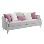 Beige Linen & Champagne Kasa Sofa W/5 Pillows LV01499 By ACME 13