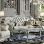 Synthetic Leather & Bone White Finish Dresden Sofa LV01688 By ACME 15