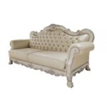 Synthetic Leather & Bone White Finish Dresden Sofa LV01688 By ACME 16