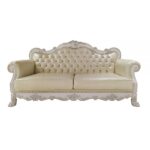 Synthetic Leather & Bone White Finish Dresden Sofa LV01688 By ACME 17