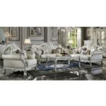 Synthetic Leather & Bone White Finish Dresden Loveseat W/3 Pillows LV01689 By ACME Luxury Loveseats Mobilia Cleopatra 20 Synthetic Leather & Bone White Finish Dresden Loveseat W/3 Pillows LV01689 By ACME 20