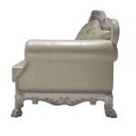 Synthetic Leather & Bone White Finish Dresden Loveseat W/3 Pillows LV01689 By ACME Luxury Loveseats Mobilia Cleopatra 18 Synthetic Leather & Bone White Finish Dresden Loveseat W/3 Pillows LV01689 By ACME 18