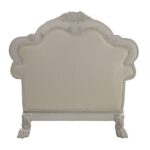 Synthetic Leather & Bone White Finish Dresden Chair W/2 Pillows LV01690 By ACME 16