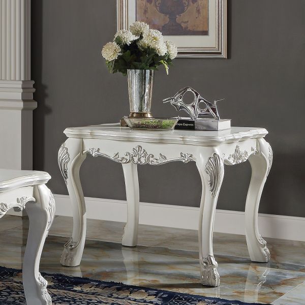 Bone White Dresden End Table LV01692 By ACME