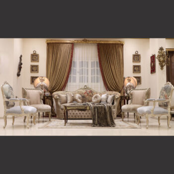 MC-75 taupe beige Rococo sofa set