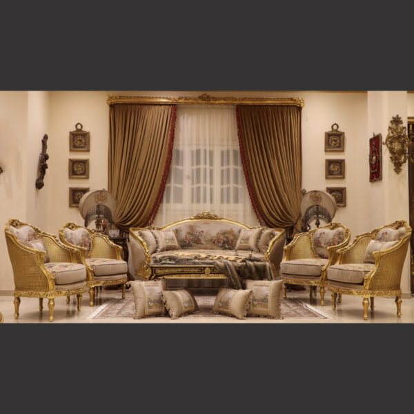 MC-77 taupe beige Baroque sofa set 4