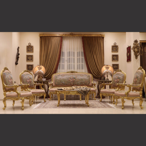 MC-79 blush pink Rococo sofa set 4