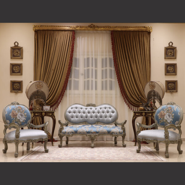 MC-82 pearl blue Baroque sofa set 4