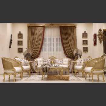 MC-84 natural beige Rococo sofa set
