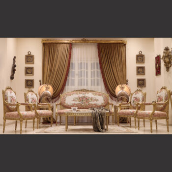 MC-88 blush pink Rococo sofa set