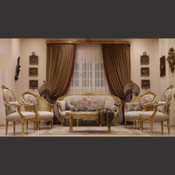 MC-90 natural beige Rococo sofa set