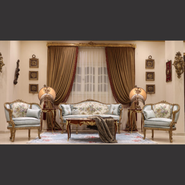 MC-92 stone blue Rococo sofa set 4