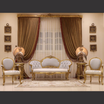 MC-99 natural beige Rococo sofa set