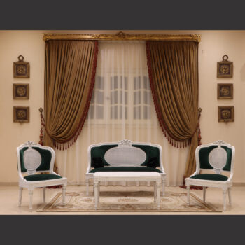 MC-108 ink blue /white Rococo sofa set