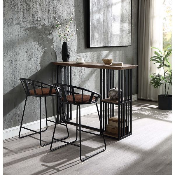 Oak & Sandy Black Zudora Counter Height Table DN01755 By ACME