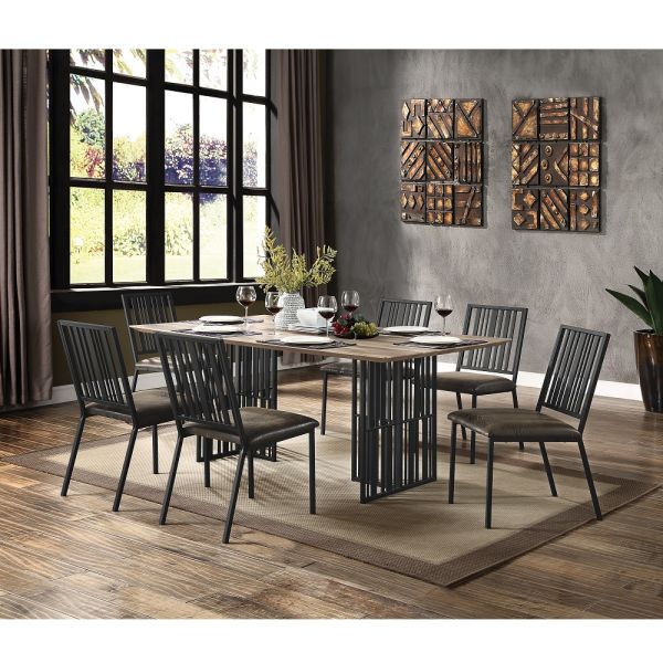Oak & Sandy Black Zudora Dining Table DN01757 By ACME