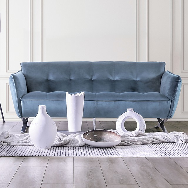 Light Blue Civellutino Power Sofa FM90004-SF By Furniture of America