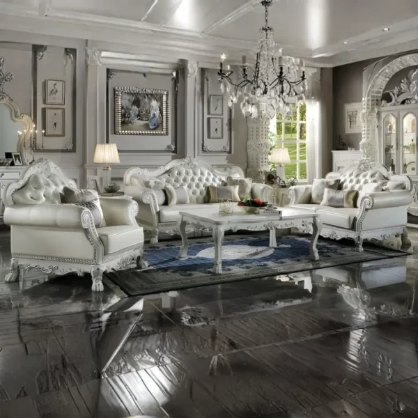 Dresden Leather Sofa With 4 Pillows By ACME