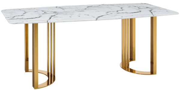 Shiny 131 Gold Marble Dining Table I27593 By Esf Furniture | Mobilia Cleopatra Shiny 131 Gold Marble Dining Table i27593 By ESF Furniture