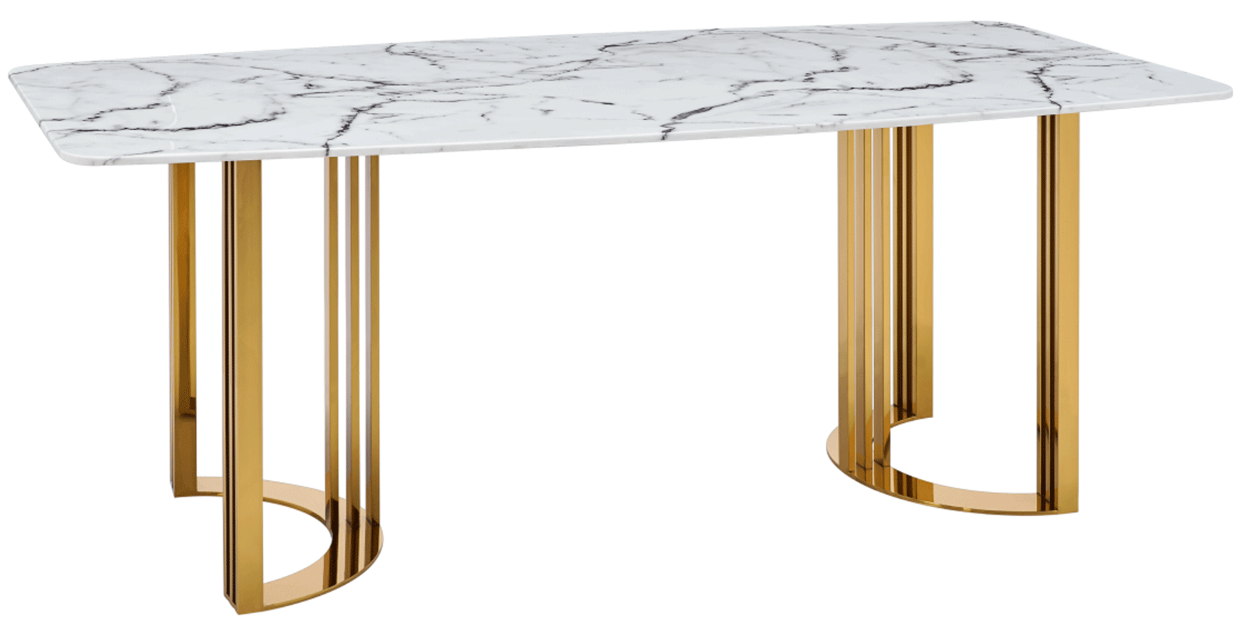 Shiny 131 Gold Marble Dining Table i27593 By ESF Furniture