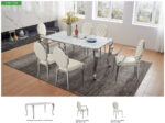 Shiny 110 Marble Dining Table with 110 White Chairs p9841 By ESF Furniture Luxury Dining Sets Mobilia Cleopatra 36 Shiny 110 Marble Dining Table with 110 White Chairs p9841 By ESF Furniture 36
