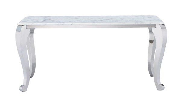 Shiny 110 Marble Dining Table with 110 White Chairs p9841 By ESF Furniture 22