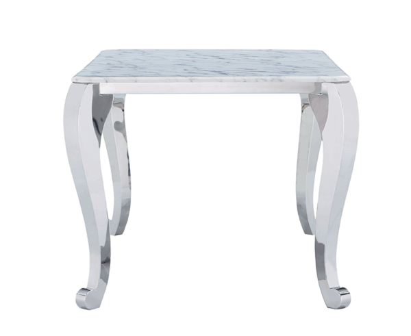 Shiny 110 Marble Dining Table with 110 White Chairs p9841 By ESF Furniture 23