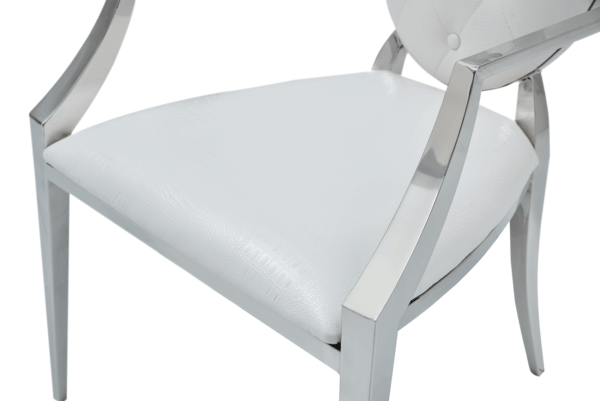 Shiny 110 Marble Dining Table with 110 White Chairs p9841 By ESF Furniture 33