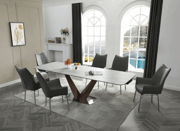 9188 Table with 1218 Swivel Dark Gray Chairs p12719 By ESF Furniture 13