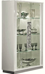 High Gloss Lacquer Roma 2-Door Curio White i24043 By ESF Furniture 7