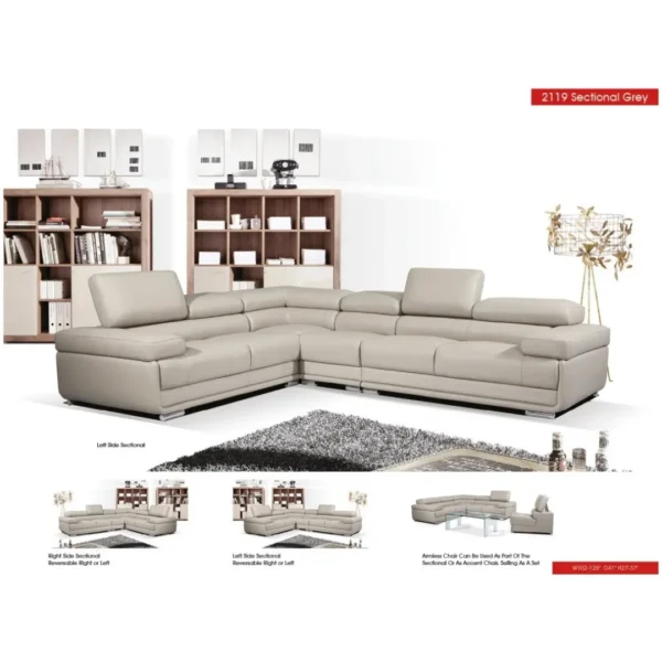2119 Sectional Light Gray