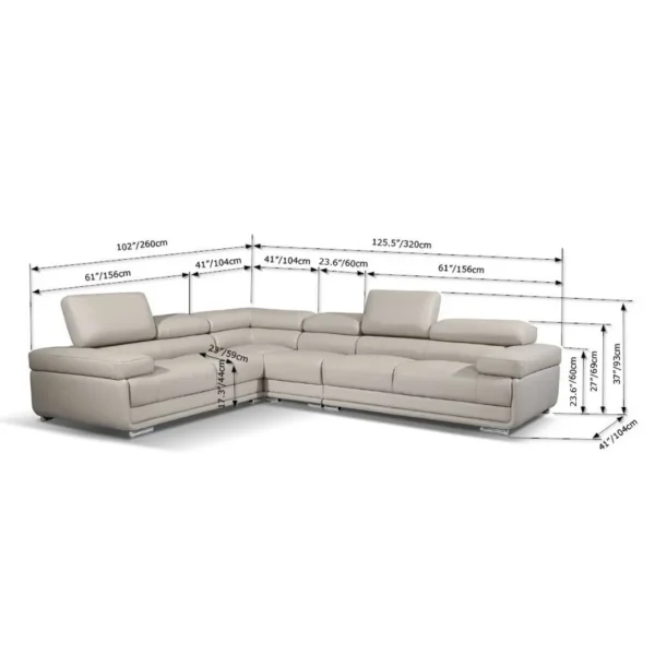 2119 Sectional Light Gray By ESF Furniture - Image 7