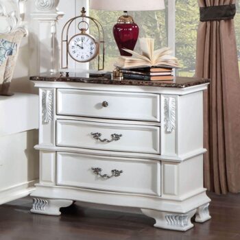 Pearl White Esparanza Night Stand CM7478WH-N By Furniture of America
