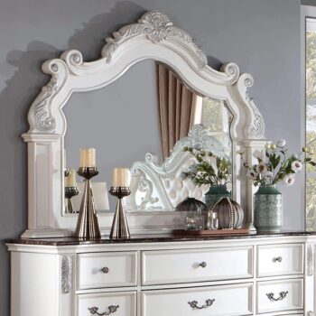 Pearl White Esparanza Mirror CM7478WH-M By Furniture of America