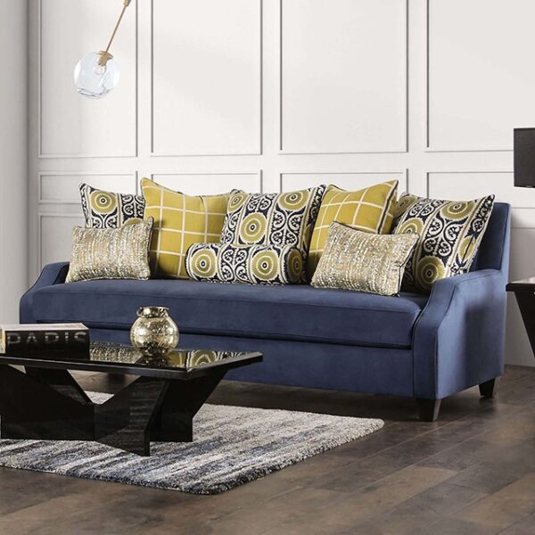 Navy/Yellow West Brompton Sofa SM2274-SF By Furniture of America 12