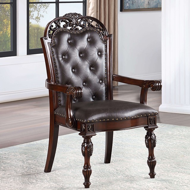 Brown Cherry/Espresso Nouvelle Arm Chair CM3256CH-AC-2PK By Furniture of America