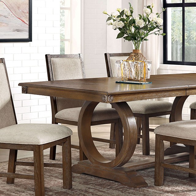 Rustic Oak/Beige Monclova Dining Table CM3249A-T By Furniture of America