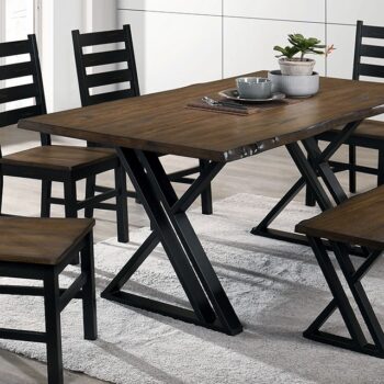 Black/Dark Oak Barbary Dining Table CM3257A-T By Furniture of America