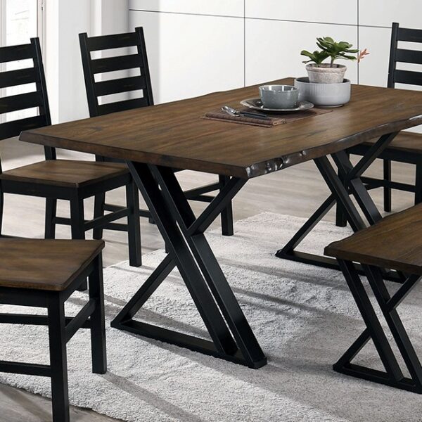 Black/Dark Oak Barbary Dining Table CM3257A-T By Furniture of America 7