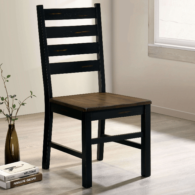 Black/Dark Oak Barbary Side Chair CM3257A-SC-2PK By Furniture of America