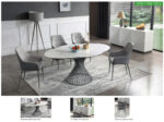 Mat, Shiny 9034 Dining Table with 1254 Chairs and 3012 buffet p11456 By ESF Furniture 60