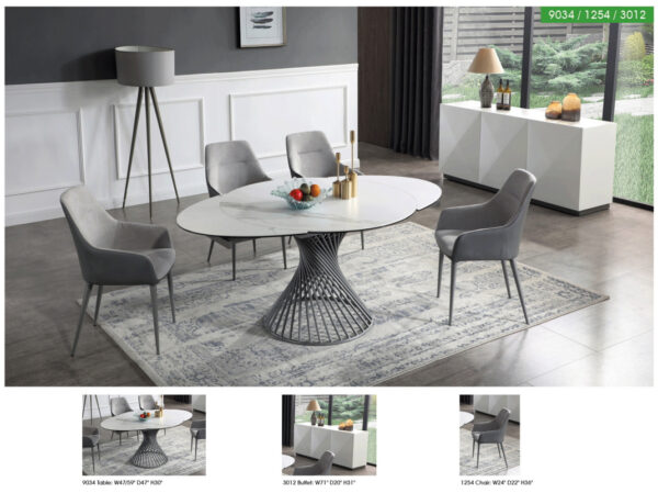 Mat, Shiny 9034 Dining Table with 1254 Chairs and 3012 buffet p11456 By ESF Furniture 32