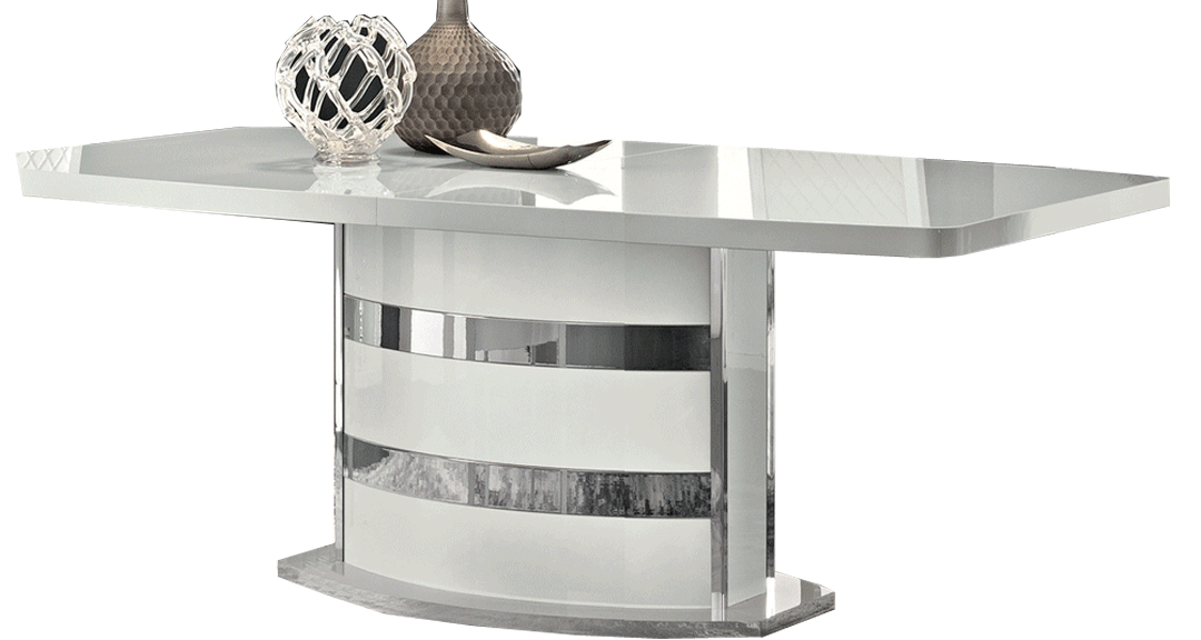 High Gloss Lacquer Roma Dining Table White, Italy i27840 By ESF Furniture