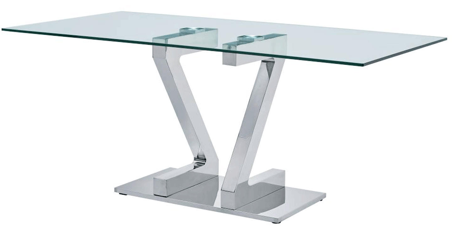 Shiny Zig Zag Dining Table p11614 By ESF Furniture