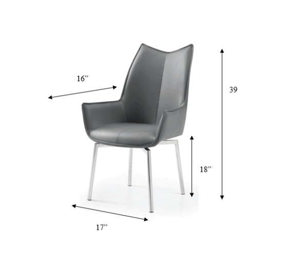 9087 Table Dark gray with 1218 swivel dark gray chair p12870 By ESF Furniture 28