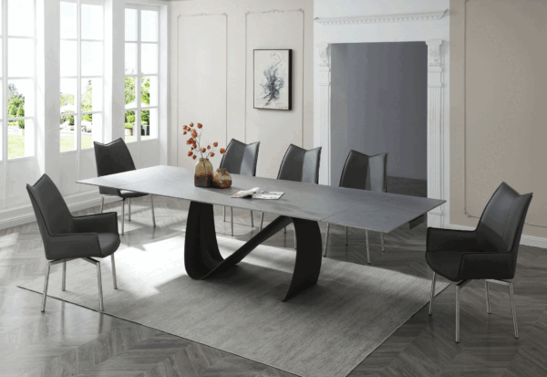 9087 Table Dark gray with 1218 swivel dark gray chair p12870 By ESF Furniture 16