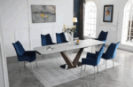 9188 Table with 1218 swivel blue chairs p12718 By ESF Furniture 23
