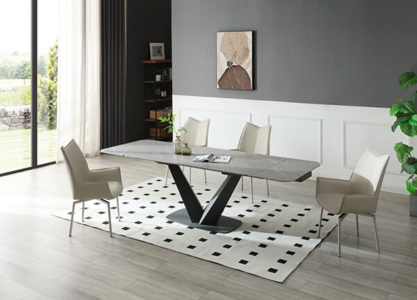 Cloud Table with 1218 swivel gray chairs p13219 By ESF Furniture 15